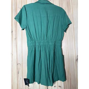 NWT Lulus Short Sleeve Mini Dress & Romper Green Linen Dark Blue Bundle Size M thumbnail 6