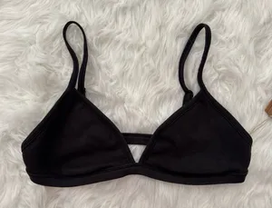 Skims Outdoor Tiny Triangle Bralette Washed Onyx Size Large thumbnail 1