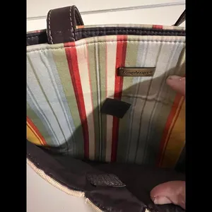 Longaberger Floral Handbag with Stripes thumbnail 6