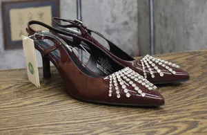 A New Day Serafina Rhinestone Slingback Heels 94661787 Burgundy Red 9.5M thumbnail 1