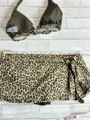 Tommy Bahama Leopard Print Halter Bikini Top and Skirt Swim Set - Size M/L thumbnail 4