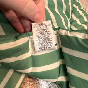 Maeve by Anthropologie Quilted Puffer Scarf‎ Green White Stripe Padded Warm thumbnail 4