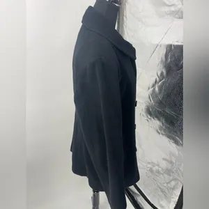 Sonoma Wool Coat Pea Coat Double Breasted Jacket Classic‎ Black L thumbnail 3
