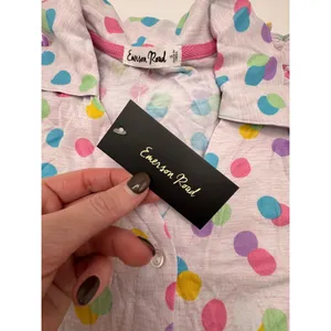 Emerson Road Pajama Set Women Small Gray Space Dye‎ Polka Dot Sleepwear NWT thumbnail 7