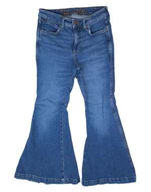 Wrangler Retro Green Jeans Trumpet Flare High Rise Womens 27x30 Blue Western thumbnail 1