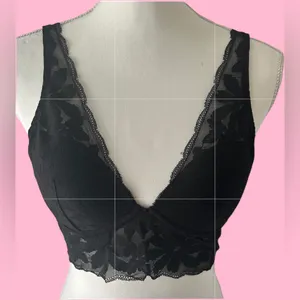 PINK Victoria's Secret Black Floral Lace Bra thumbnail 2