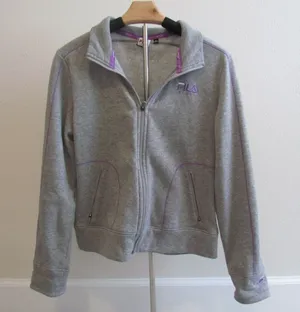 Fila‎ Sport Track Jacket Large Gray Purple Full Zip Athleisure Y2K Activewear thumbnail 1