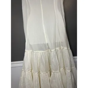 Source Unknown White Tiered Flowy Maxi Dress Womens 36 Sleeveless V Neck Boho Summer Casual thumbnail 9