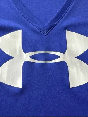 Under Armour Heat Gear Women's Large Blue Loose Fit V-Neck Performance T-Shirt thumbnail 6