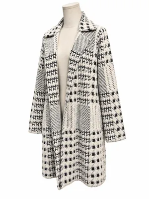 Liverpool Los Angeles Fuzzy Geometric Houndstooth Coatigan Cardigan S thumbnail 2