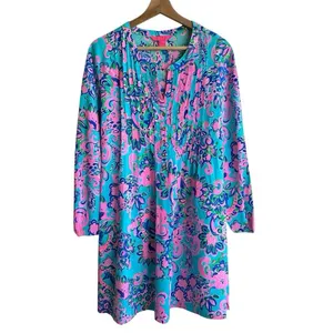 Lilly Pulitzer Chillylilly Seana Dress XS UPF50 Horizon Jungle Sunrise Oversized thumbnail 3