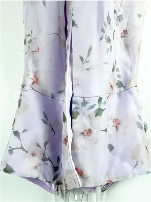 LULUS Chic Preciousness Lavender Floral Organza Strapless Maxi Dress Size Medium thumbnail 4