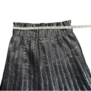 Zara Pleated metallic‎ pewter silver skort sz M thumbnail 7