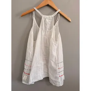 Lou & Grey‎ Tank Top Womens Medium White Cotton Gauze Embroidered Tassel Boho thumbnail 4