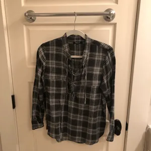 Madewell lace up flannel thumbnail 2