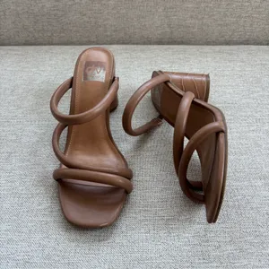 DV Dolce Vita Priana Tan Puffy Strappy Block Heel Sandals Summer Heels Size 8 thumbnail 12