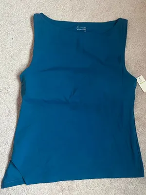 Teal aerie asymmetrical tank top thumbnail 1