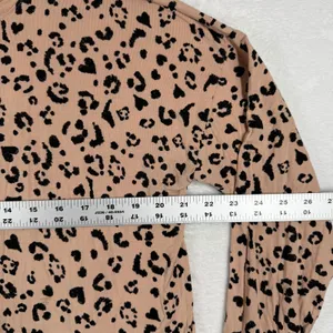 Victoria's Secret Heavenly by Womens Leopard Heart Print Pajama Top Tan Large‎ thumbnail 4