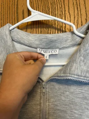 Aemi + Co Gray Quarter Zip Cropped Sweatshirt thumbnail 3