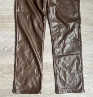 NEW Abercrombie & Fitch Vegan Leather 90s Straight Pant thumbnail 7