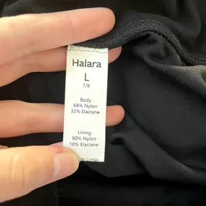 Halara 7/8‎ length black leggings women's L nylon elastane high waisted pockets thumbnail 6