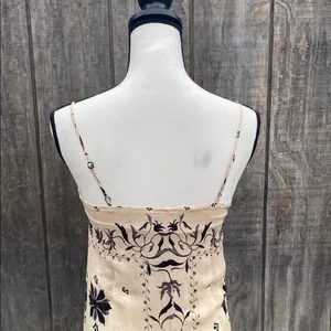 EUC Forever 21 Cream Slip Midi Dress Spaghetti Strap Cocktail Size 2 Whimsical thumbnail 6