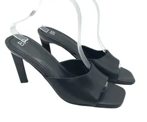 BP. Womens Mirra Black High Heel Square Toe Sandals Size 9.5 thumbnail 1