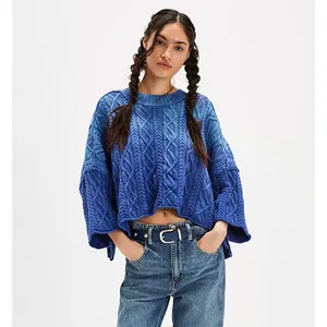 FREE PEOPLE Washed Ashore Sweater in Bellweather Blue Size XS thumbnail 2