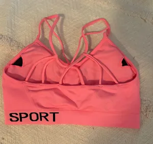 DKNY Pink Sports Bra Women’s Strappy Bright Melon XS thumbnail 2