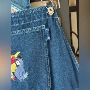Vintage Disney winnie the pooh overalls embroidered plus denim friends shorts thumbnail 8