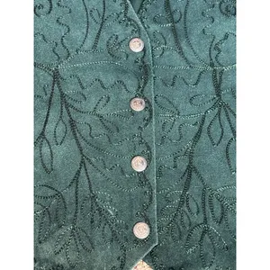 Vintage Scully Western‎ Embroidered Leather Vest Green Suede Boho Cowgirl Small thumbnail 8