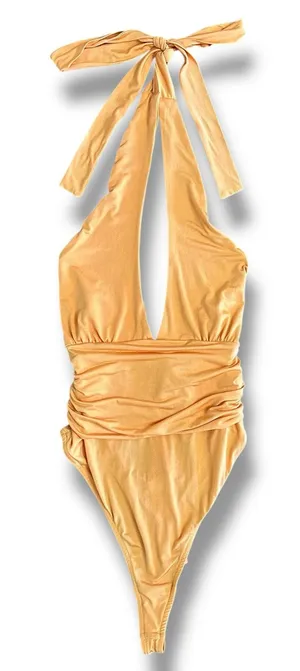 Out From Under Halter Bodysuit Peach Apricot Women’s Size M Urban Outfitters‎ thumbnail 1