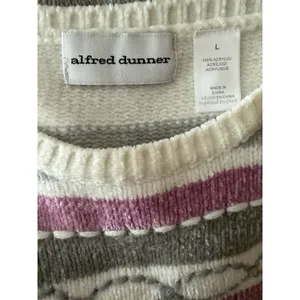 Alfred Dunner Acrylic Striped‎ Pullover Sweater Pink Women's Size Large thumbnail 8