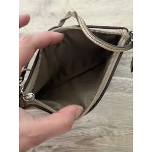 AUTHENTIC COACH KHAKI SIGNATURE AND BROWN SUEDE BEADED WRISTLET wallet Pouch thumbnail 7