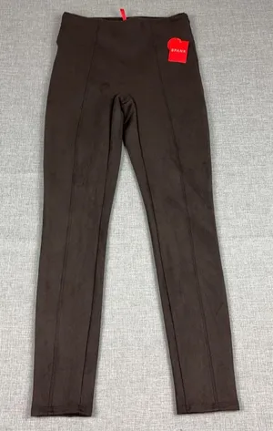 Spanx Faux Suede Leggings Womens Small Brown High Rise Ankle Shaping Pants thumbnail 1