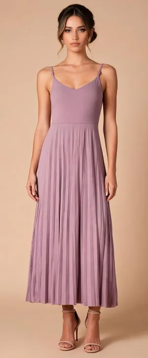 ASOS | Mauve Purple Spaghetti-Strap Pleated Maxi Dress Sz 0 thumbnail 1