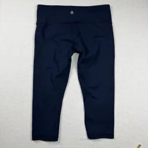 Lululemon Wunder Under Crop Leggings Women’s 8 Navy Blue High Rise Yoga thumbnail 2