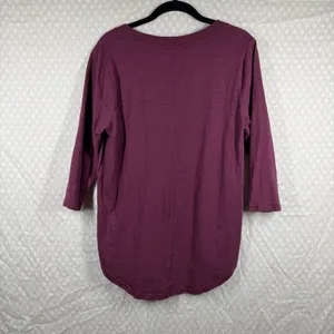Pact Purple V Neck Organic Cotton‎ Top thumbnail 4