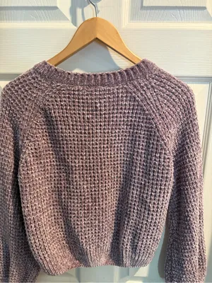 Altar'd State Mauve Waffle-Knit Crew Sweater thumbnail 8