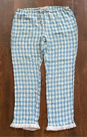 LIFE IN PARADISE drawstring gingham pants, size L Size L thumbnail 1