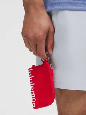 Lululemon NWT Clippable Card Pouch Lulu Red Zip Key Coin Pouch with Logo thumbnail 2