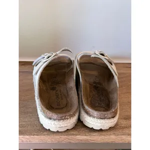 Bio Green Spain Ivory White Leather‎ Double Strap Buckle Slide Sandals 39 | 8 thumbnail 13