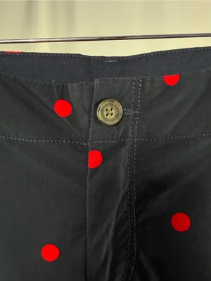 Y2K Vintage NWT Abercrombie & Fitch Polka Dot Capri Pants in Navy Blue Red thumbnail 2