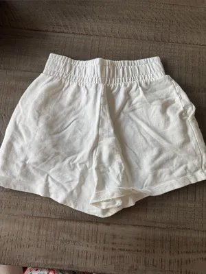 Zara White Women's Athletic Elastic-Waist Shorts thumbnail 3