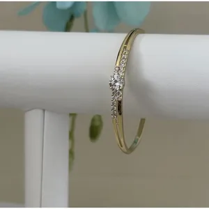14K Gold Plated XP Women's Bangle Bracelet Gemstone High Quality thumbnail 3
