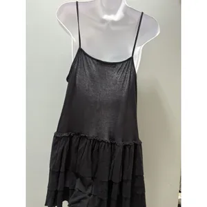 Free People Beach Noelle Mini Dress Size Small Black Tiered Whimsigoth Witchy thumbnail 4