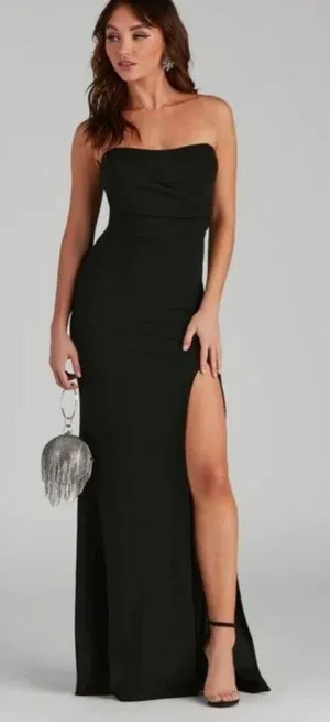 Windsor Dress Black formal strapless dress thumbnail 1