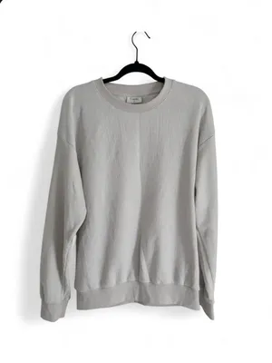 Comfrt Women's Waffle Knit long Sleeve Loungewear Sweater Beige Size Med thumbnail 4