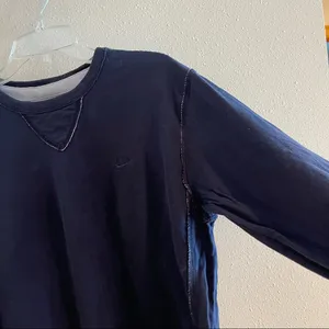 Nike Navy Raw Stitching Long Sleeve Top thumbnail 3