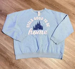 Disney Parks Feels Good to be Home Sweatshirt Blue Castle Fleece Sweater thumbnail 1
